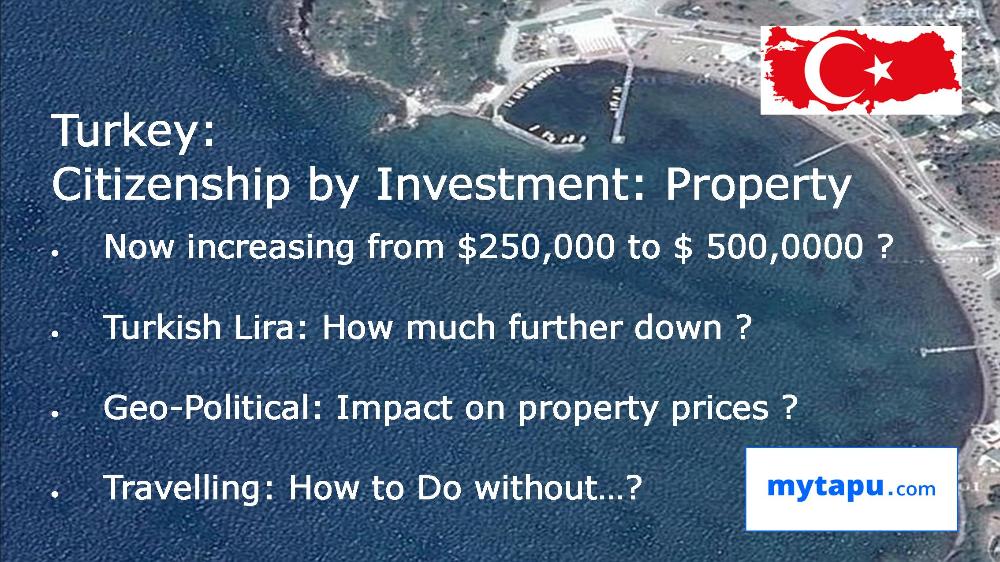 Turkey: Citizenship Investment Program via Purchase of Real Estate Property: Professional Investment Consulting Services at mytapu.com